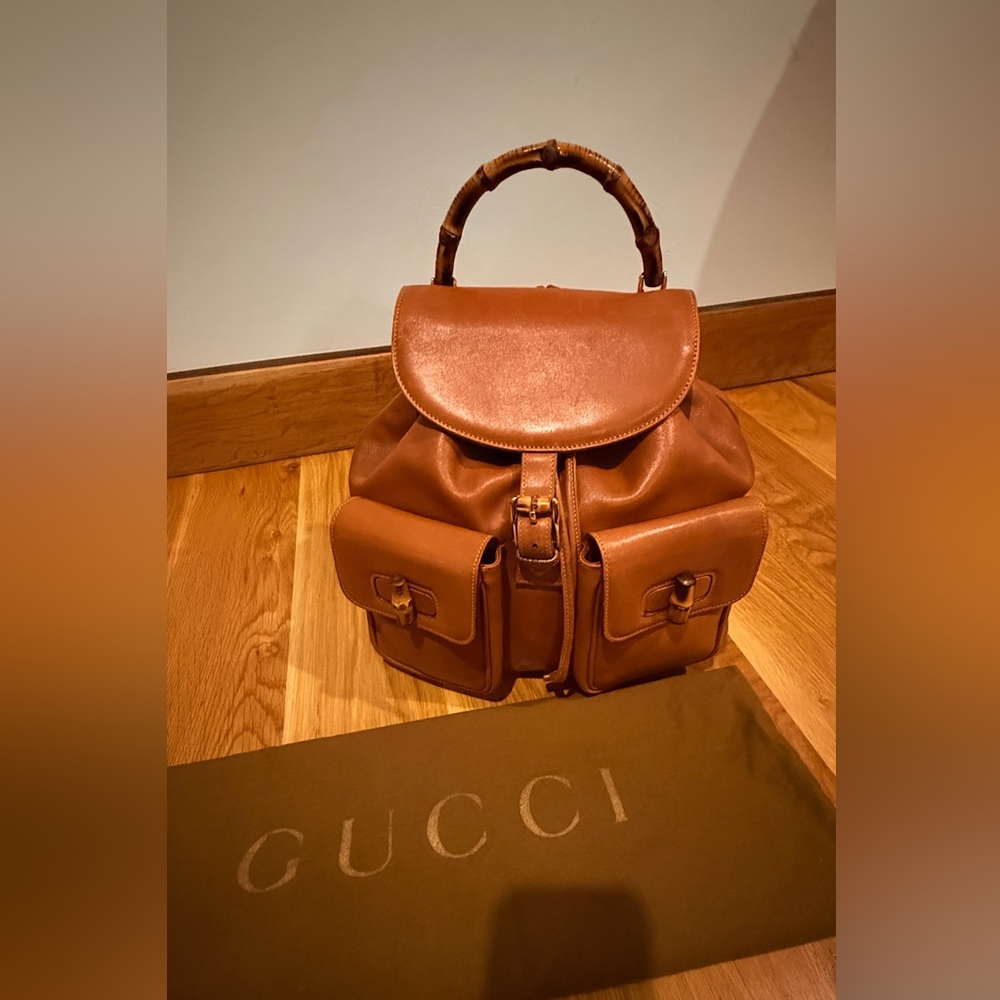 Gucci Brown Leather Backpack